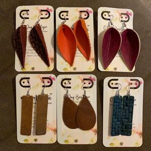 NEW Genuine Leather Neutral Fall Staples Earring Bundle